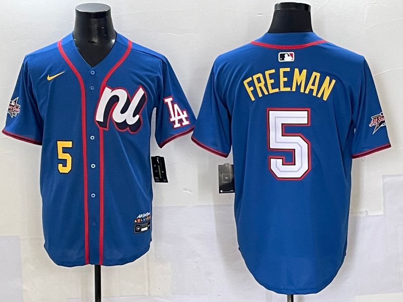 Men 2025 Los Angeles Dodgers #5 Freeman Blue All star Nike MLB Jersey style 5